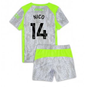 Lacne Dětský Futbalové dres Manchester City Nico Gonzalez #14 2025-26 Krátky Rukáv - Tretina (+ trenírky)